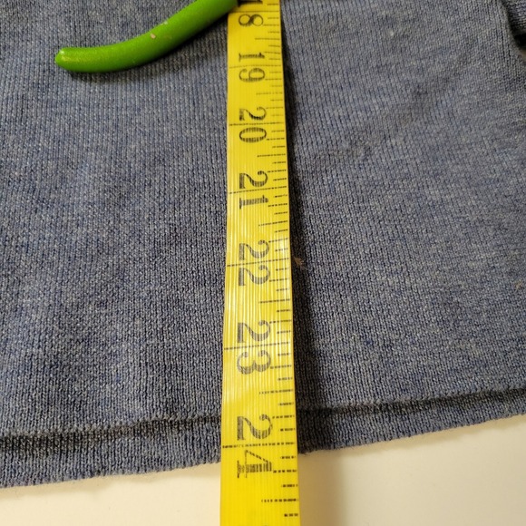 Vintage 80s Merino Wool Button Front Cardigan Sweater Blue Collared Knit Top M - Picture 6 of 10